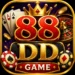 88DD Game icon featuring bold 88DD lettering, golden casino elements, playing cards, roulette wheel, chips, and a premium red-and-gold design.