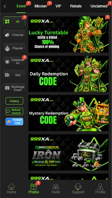 999XA Game Promo