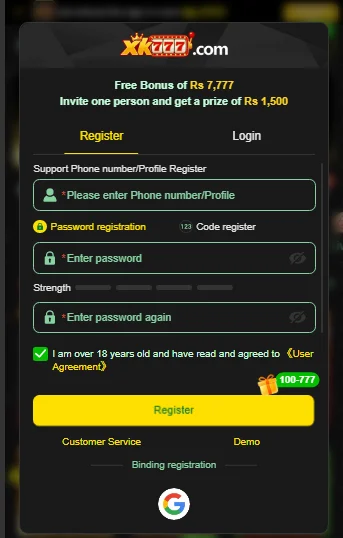 XK777 Game Register